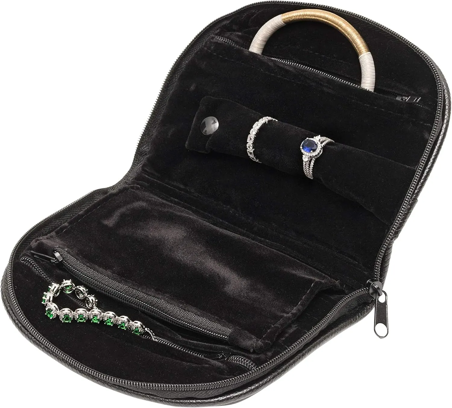 Noble Travel Jewelry Pouch - Compact Jewelry Travel Organizer with Zipper Closure and Pocket - Travel Jewelry Organizer (Small)