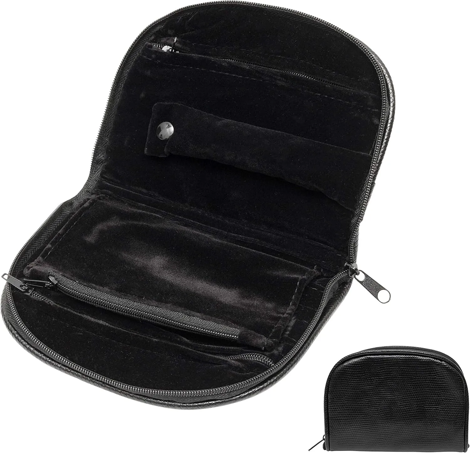 Noble Travel Jewelry Pouch - Compact Jewelry Travel Organizer with Zipper Closure and Pocket - Travel Jewelry Organizer (Small)