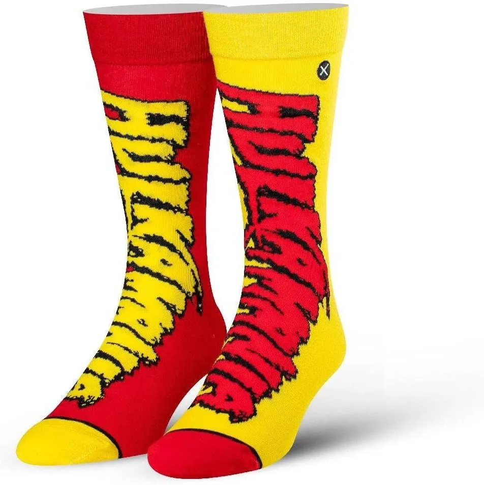 Odd Sox, WWE Elite, Hulk Hogan Men's Crew Socks, Large Assorted Styles