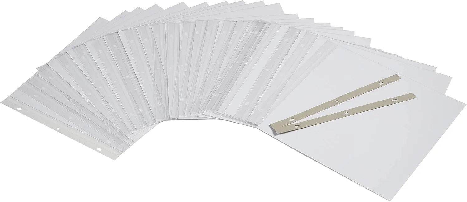 Old Town Bonded Leather Photo Album, Large Leather Scrapbook, Expandable Scrapbook Album 12x12 Double-Sided White Paper Pages and Optically Clear Pockets, Faux Suede Lining