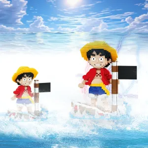 One Anime Piece Figure Brick Mini Headz Building Kit, Top Japanese Famous 1 Piece Merch Monkey D.Luffy Hero Character Statue Stacking Blocks, Creative Decor Gift for Kid, Adult (1745PCS)