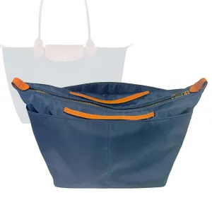 Organizer for Le Pl.age Bag, Waterproof Nylon, with Top Zip Cover, Water Bottle Holder, Snug Fit (Le Pliage Original Expandable Travel Bag, Grey)