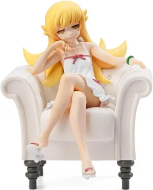 Oshino Shinobu Figure, 13cm Sitting on Sofa Version Anime Figurine 1/7 Sacle Shinobu Statue Original Painting Figures Handmade Collectible Gifts for Fans