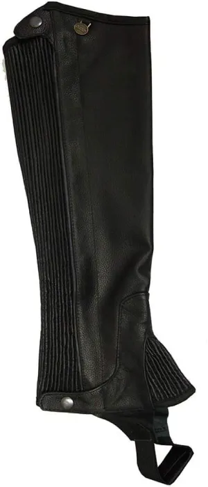 Ovation - Ladies Pro Top Grain Leather Half Chaps , Black , Medium