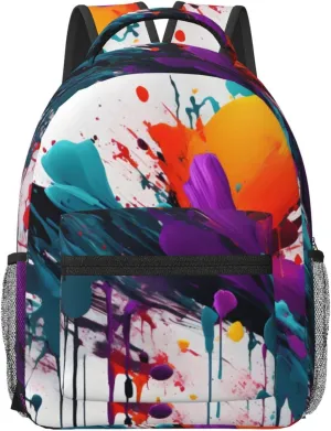 Paint Splatter Print Travel Backpack Carry On Flight Approved,Water-Resistant Laptop Backpack For Men Women