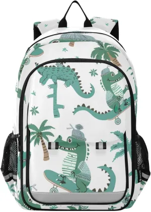 Palm Crocodile Print Backpack for Boys Middle-School Elementary Bookbags 20325656