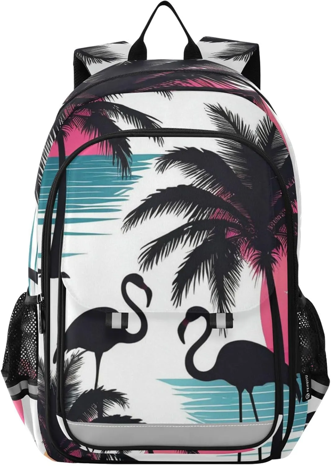 Palm Flamingo Print Backpack for Boys Middle-School Elementary Bookbags 20325577