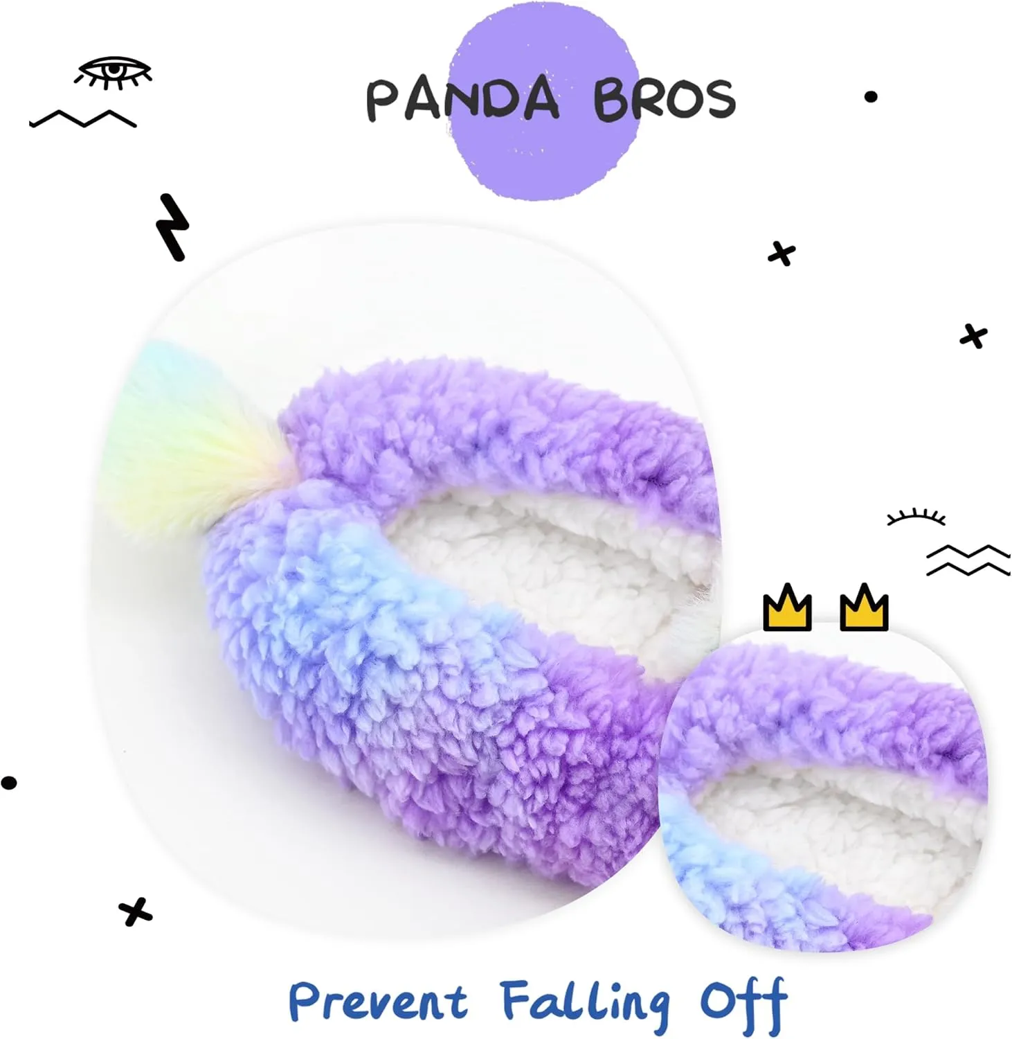 Panda Bros Womens Animal Thick & Warm Slipper Socks With Non Slip Grippers On Bottoms, Character House Shoes, Novelty Slippers for Ladies
