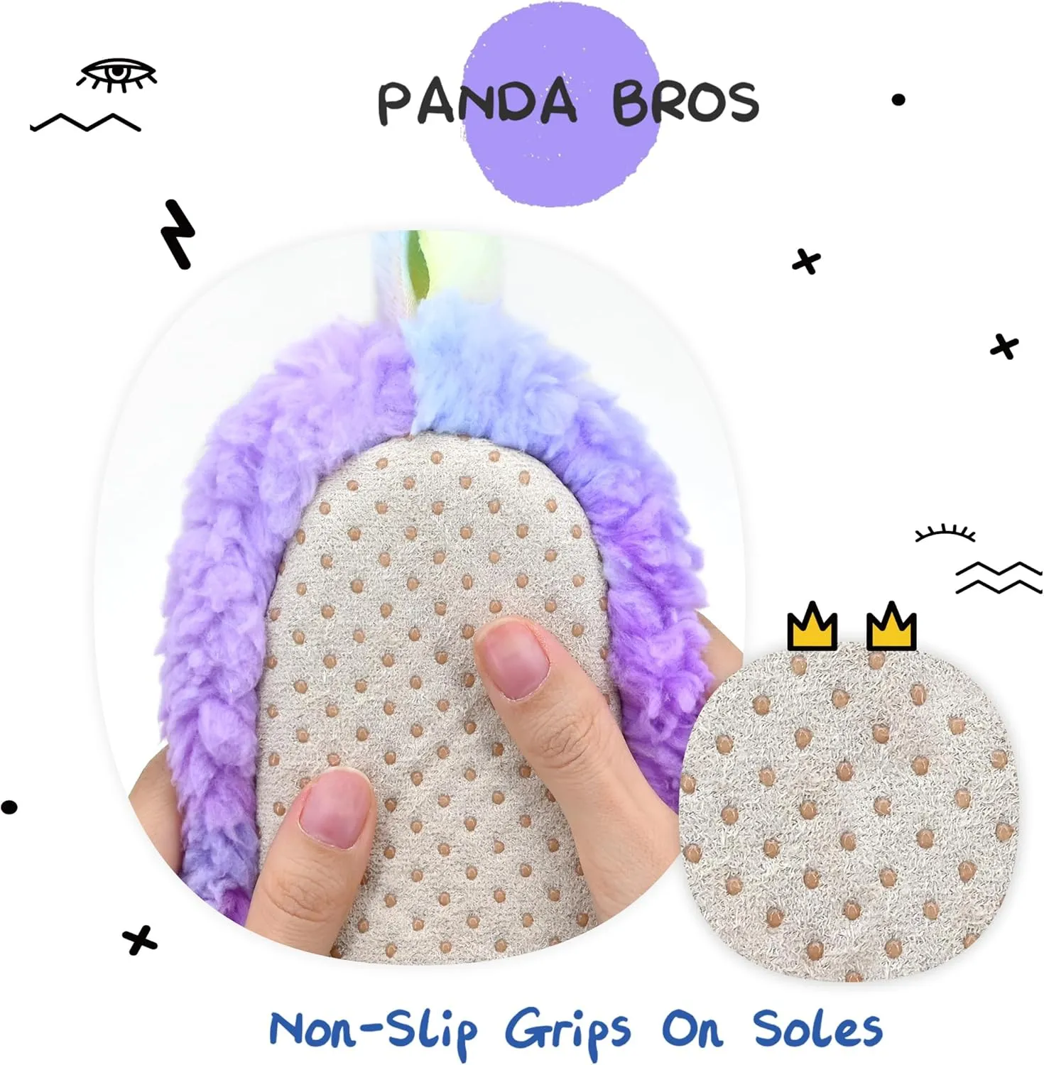 Panda Bros Womens Animal Thick & Warm Slipper Socks With Non Slip Grippers On Bottoms, Character House Shoes, Novelty Slippers for Ladies