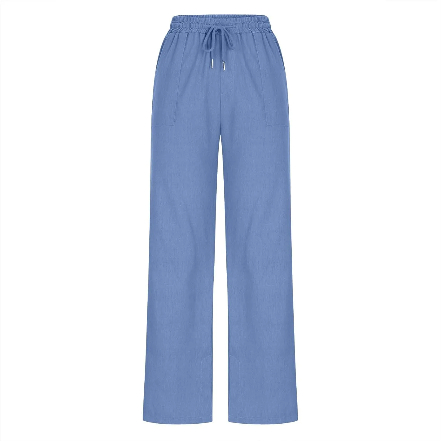 Pants for Women Workout Athletic High Waist Drawstring Palazzo Pants Casual Loose Side Slit Long Lounge Pants with Pockets