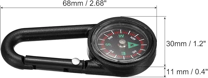 PATIKIL Keychain Compass, Pocket Camping Compass with Buckle for Outdoor Hiking Hunting Travelling