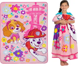 Paw Patrol Girls Kids Bedding Super Soft Plush Micro Raschel Blanket, 62 in x 90 in, (Official) Nickelodeon Product By Franco