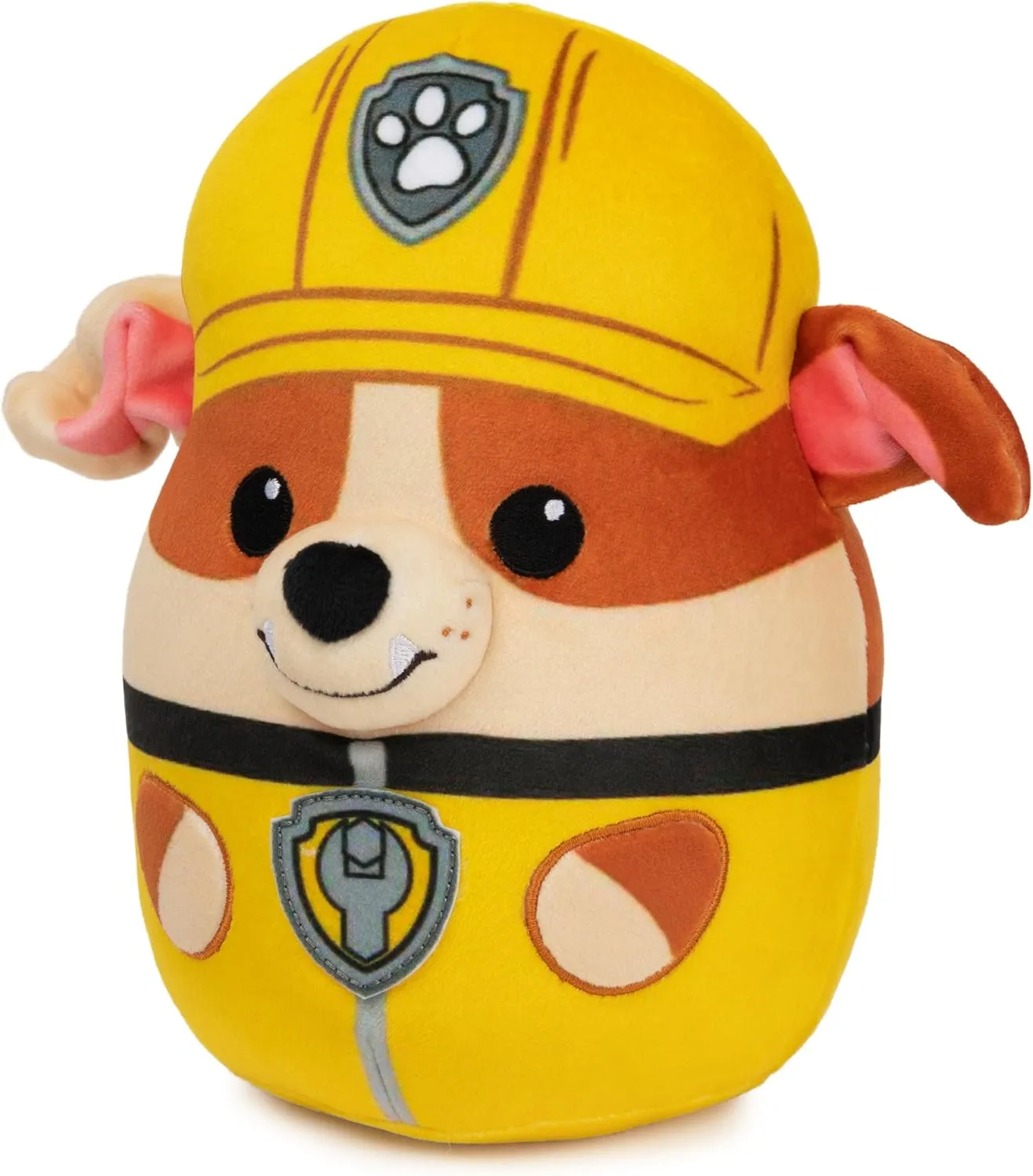PAW Patrol Rubble Squish Plush, Official Toy from The Hit Cartoon, Squishy Stuffed Animal for Ages 1 and Up, 8”