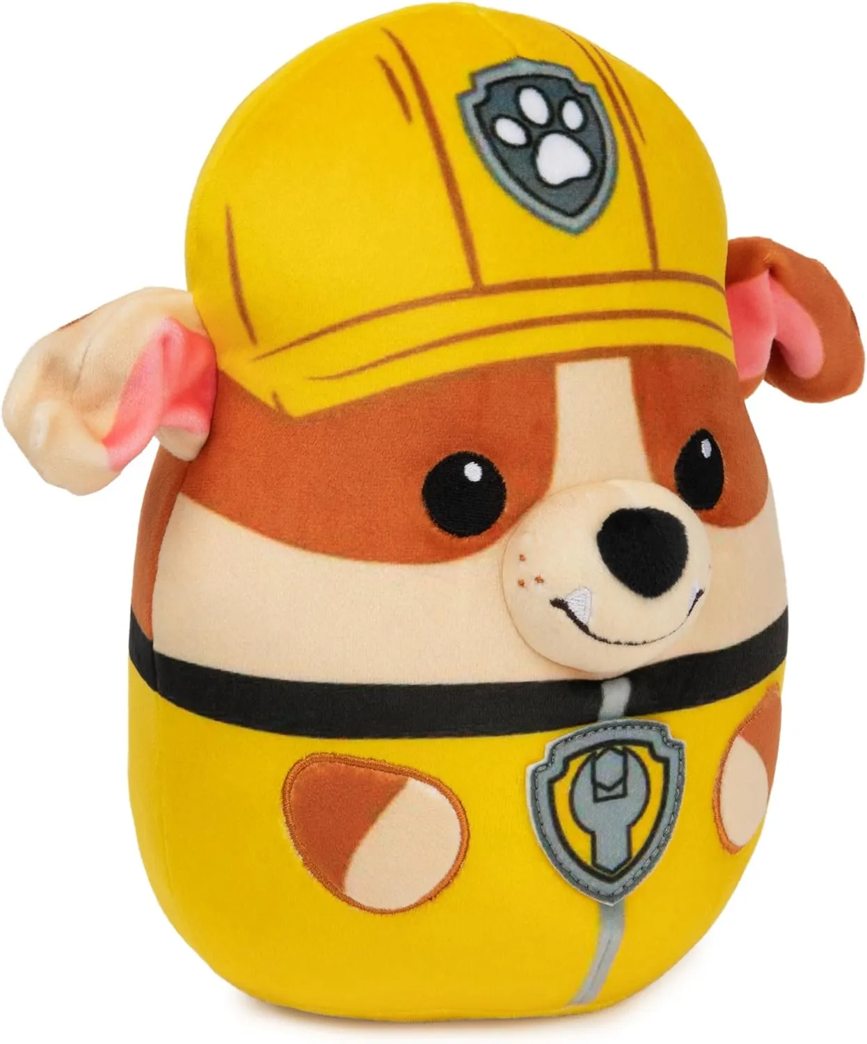 PAW Patrol Rubble Squish Plush, Official Toy from The Hit Cartoon, Squishy Stuffed Animal for Ages 1 and Up, 8”