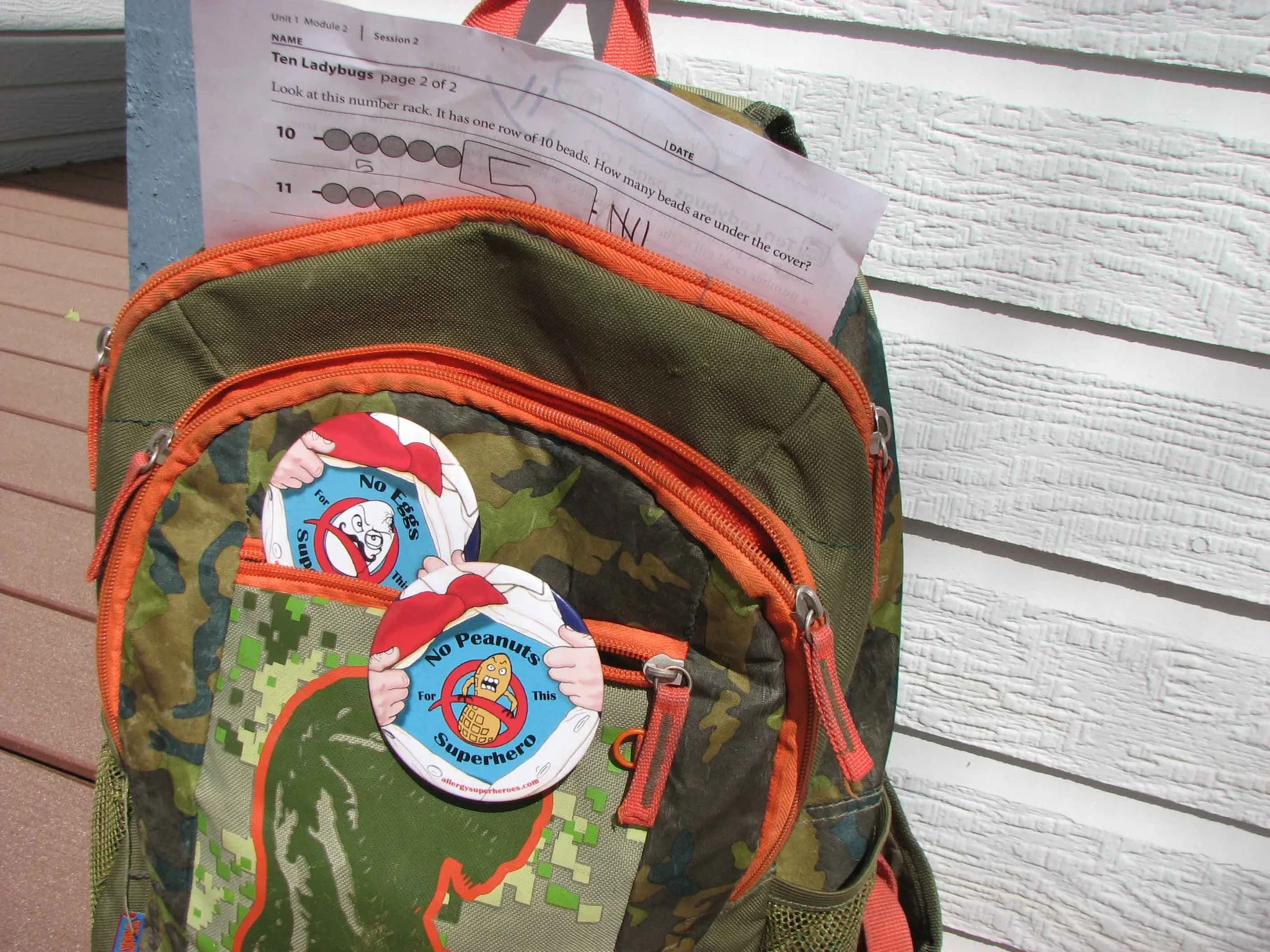 Peanut Allergy Superhero Boy Button