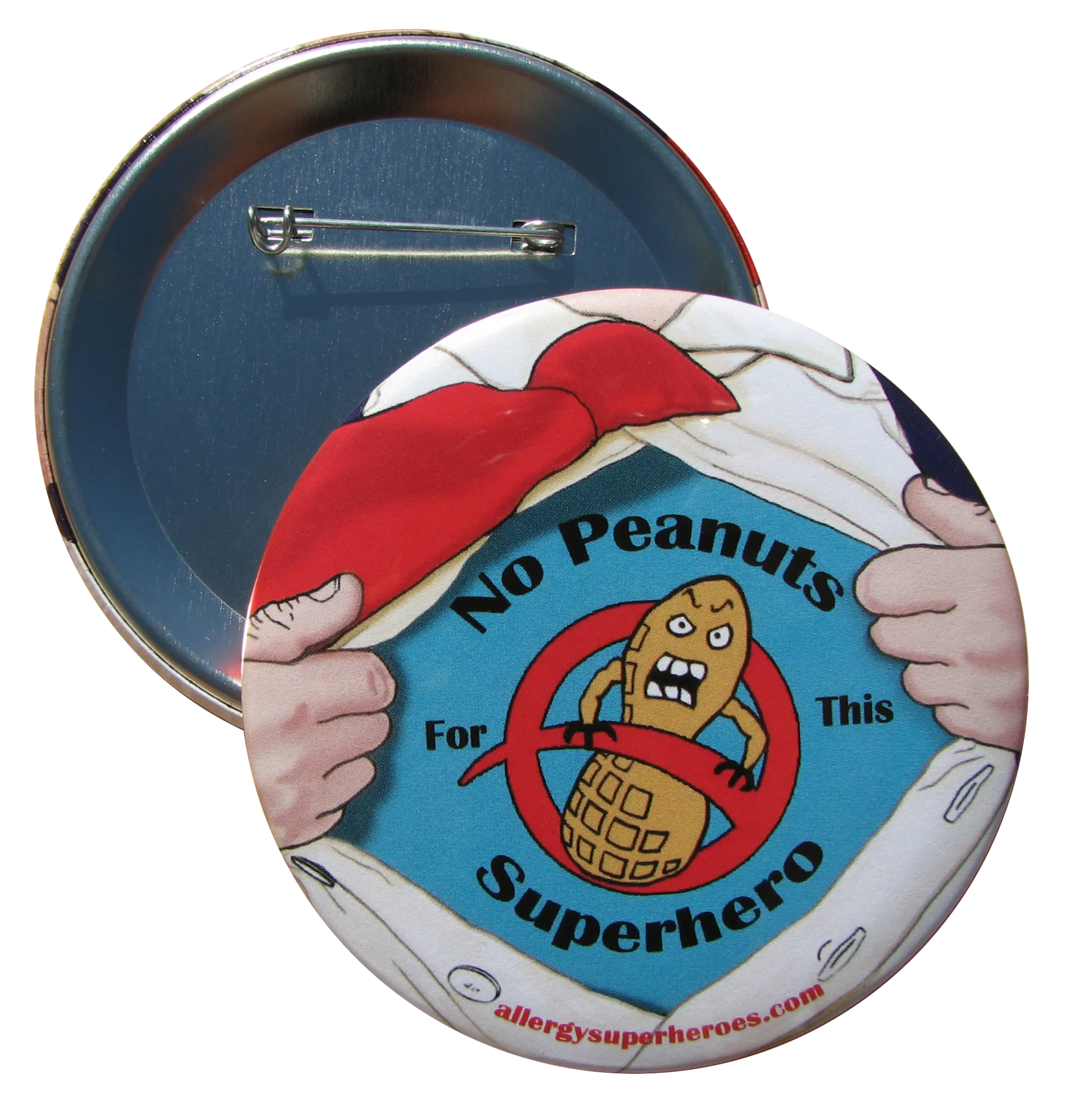 Peanut Allergy Superhero Boy Button