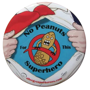 Peanut Allergy Superhero Boy Button