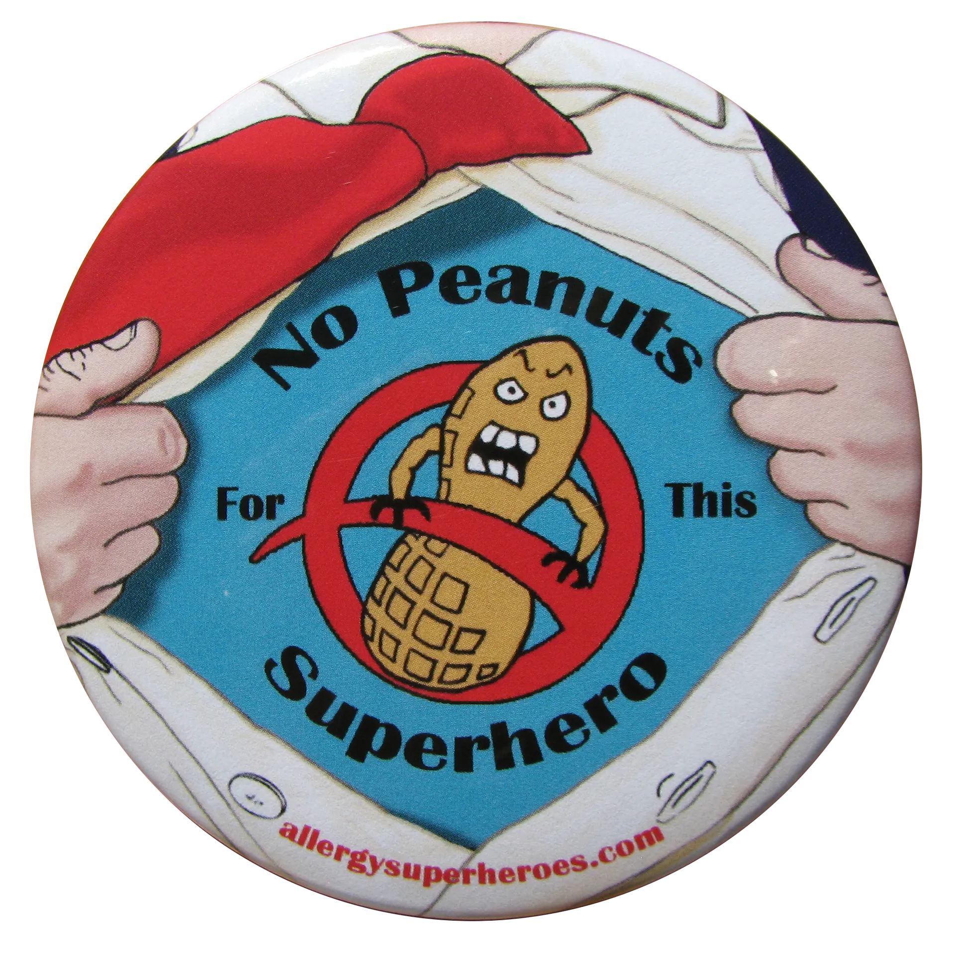 Peanut Allergy Superhero Boy Button