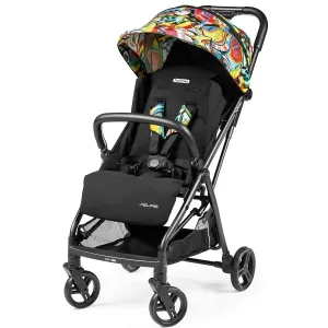 Peg Perego Selfie – Self-Folding, Light Weight, Compact Stroller – Compatible with All Primo Viaggio 4-35 Infant Car Seats - Made in Italy - Street Art (Black & Color)