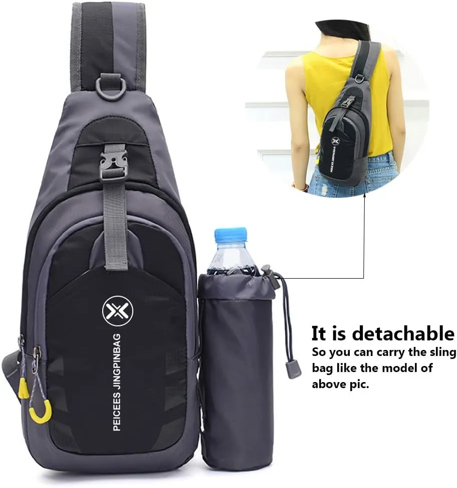 Peicees Chest Crossbody Sling Backpack Bag Travel Bike Gym Daypack for Women Men