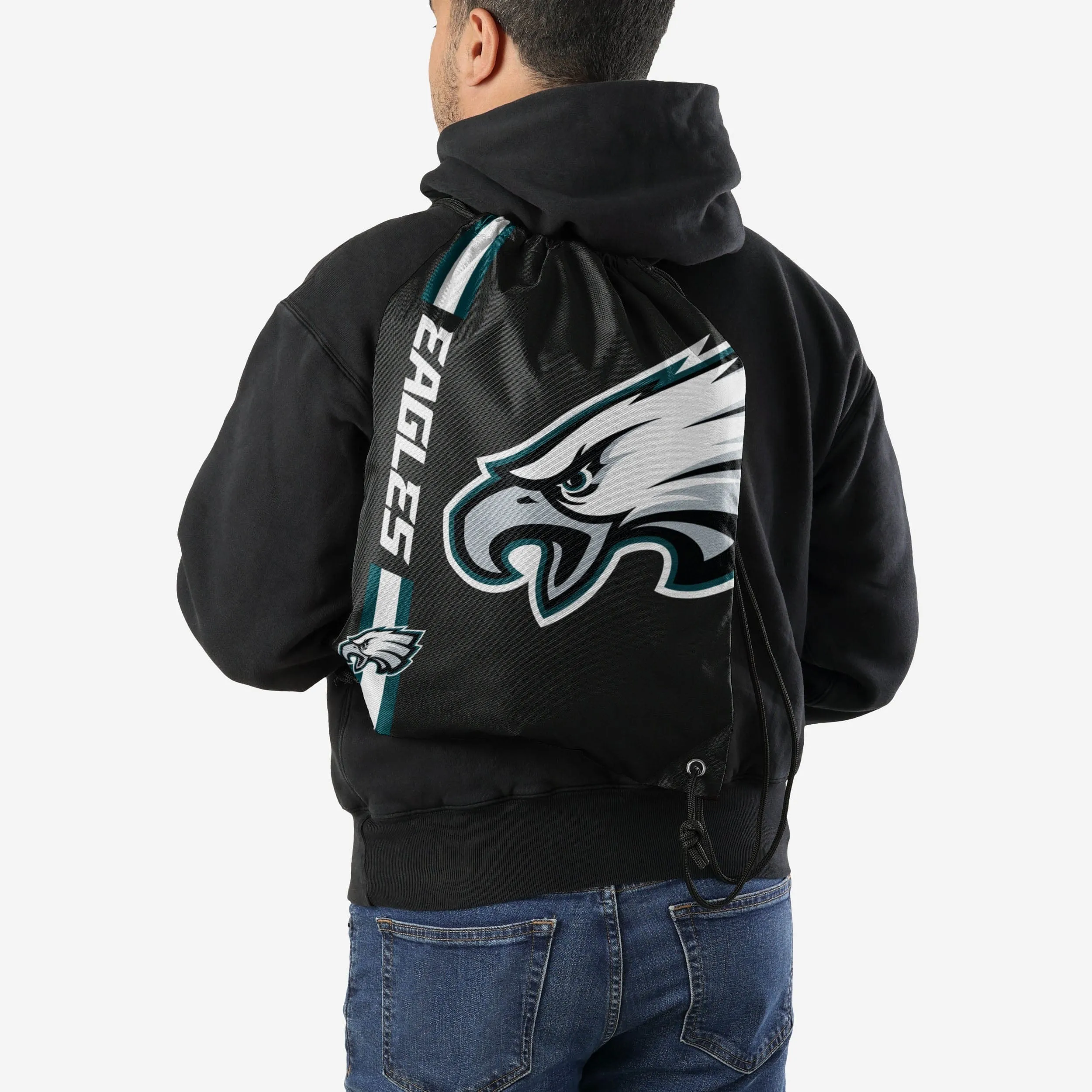 Philadelphia Eagles Black Alternate Color Big Logo Drawstring Backpack