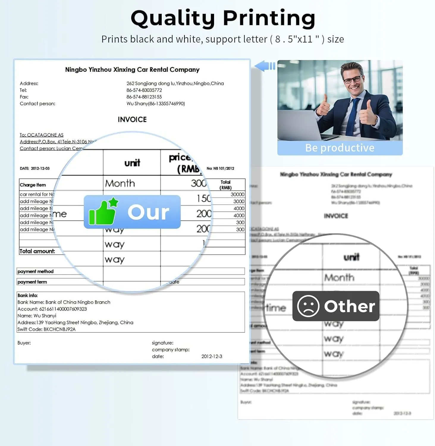 Phomemo M08F Portable Printers Wireless for Travel, Support 8.5" X 11" Thermal Paper, Bluetooth Thermal Printer Compatible with iOS, Android & Laptop, Inkless Mobile Printer for Home with Case
