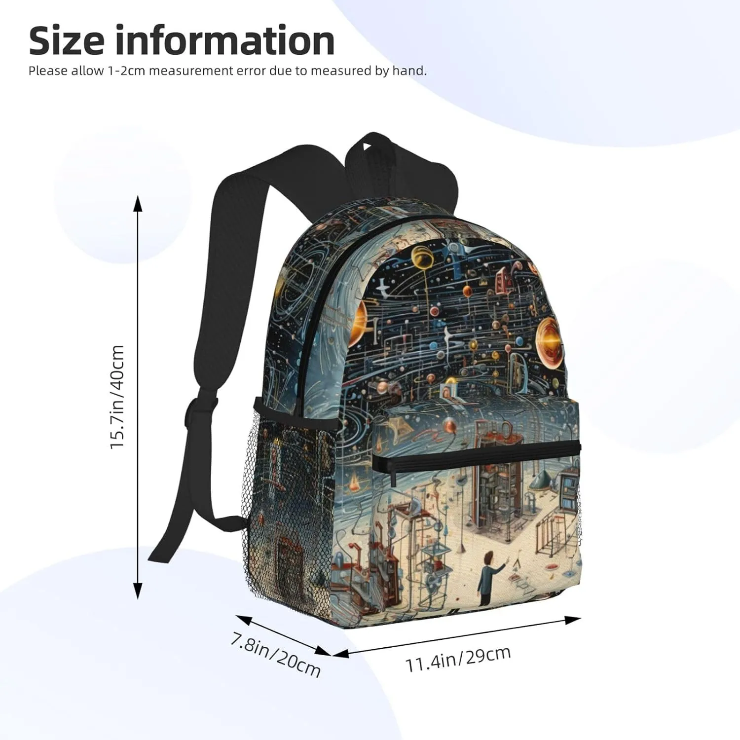 Physics Print Men Women Office Laptop Backpack,Work Bag 15.7 Inch Business Travel Bags Large Capacity