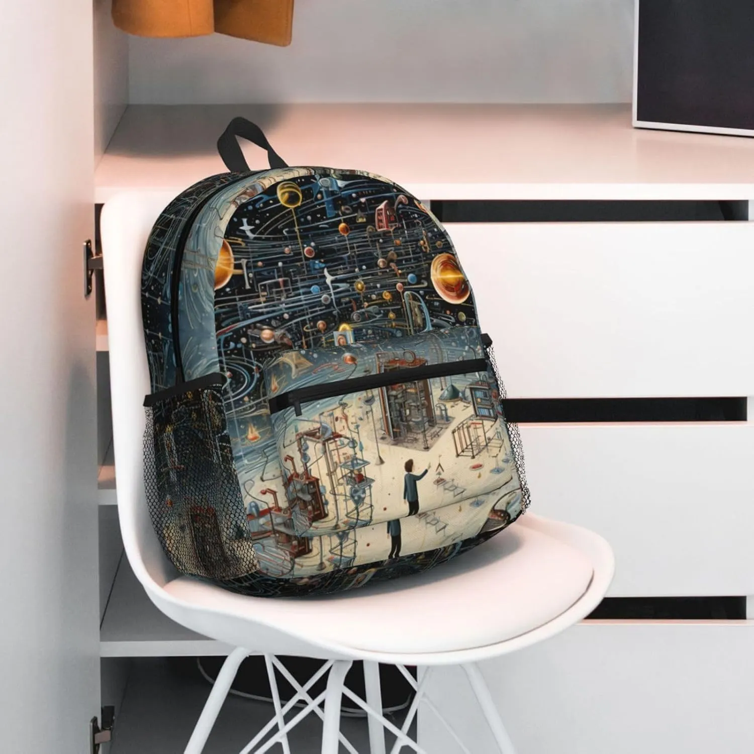 Physics Print Men Women Office Laptop Backpack,Work Bag 15.7 Inch Business Travel Bags Large Capacity