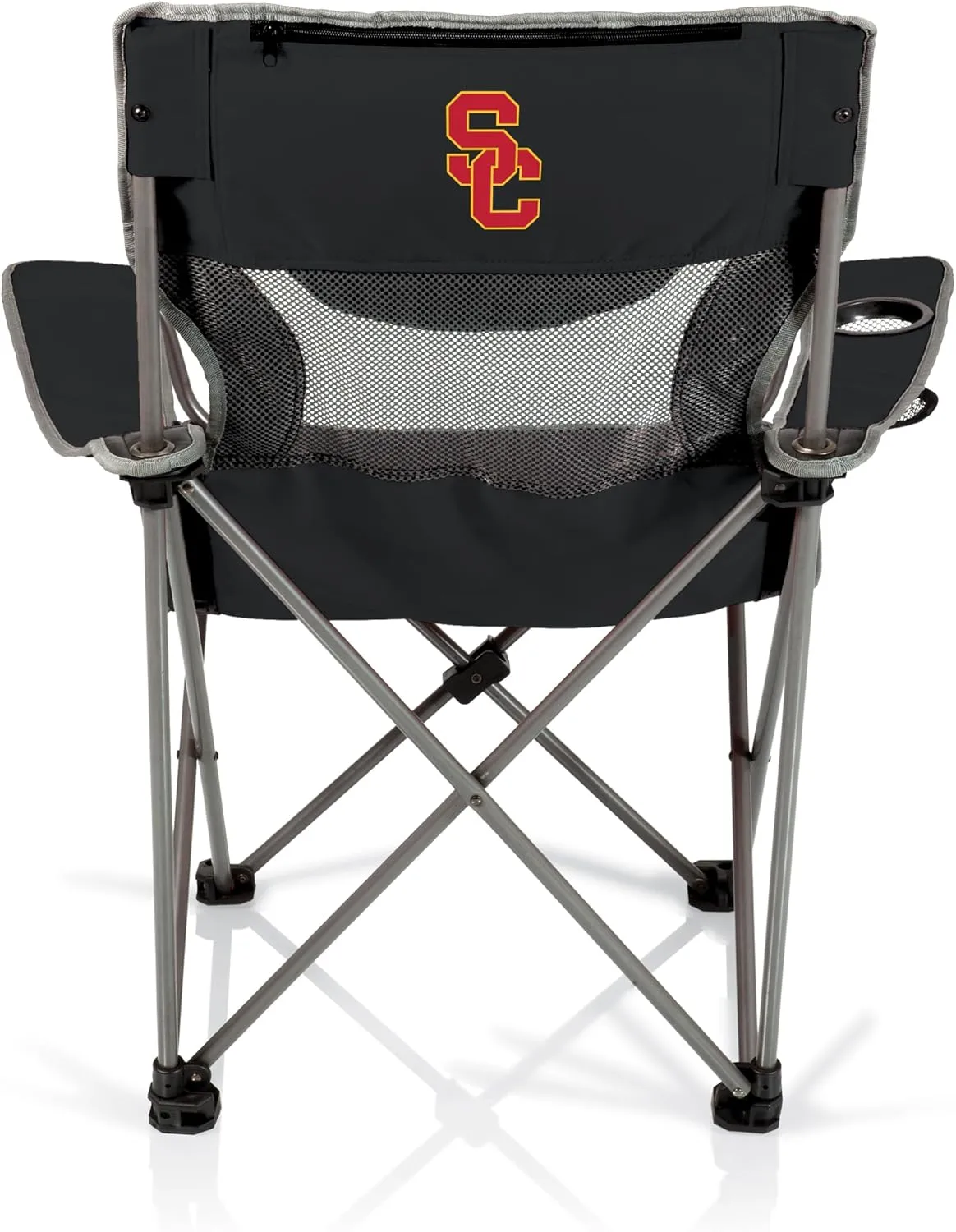 PICNIC TIME NCAA Ohio State Buckeyes Campsite Camping Chair, Picnic Chair, Outdoor Folding Chair with Carry Bag, Beach Chair, (Black with Gray Accents)