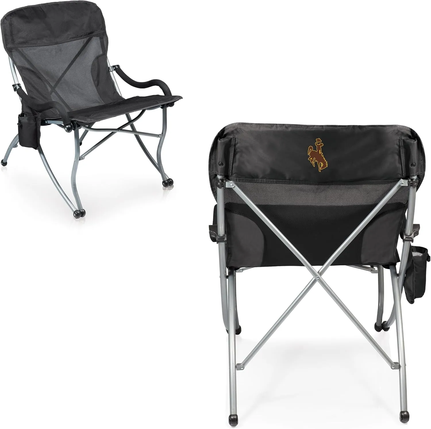 PICNIC TIME NCAA Stanford Cardinal PT-XL Heavy Duty Camping Chair, XL Beach Chair, 400 lb Capacity Camp Chair, (Black)