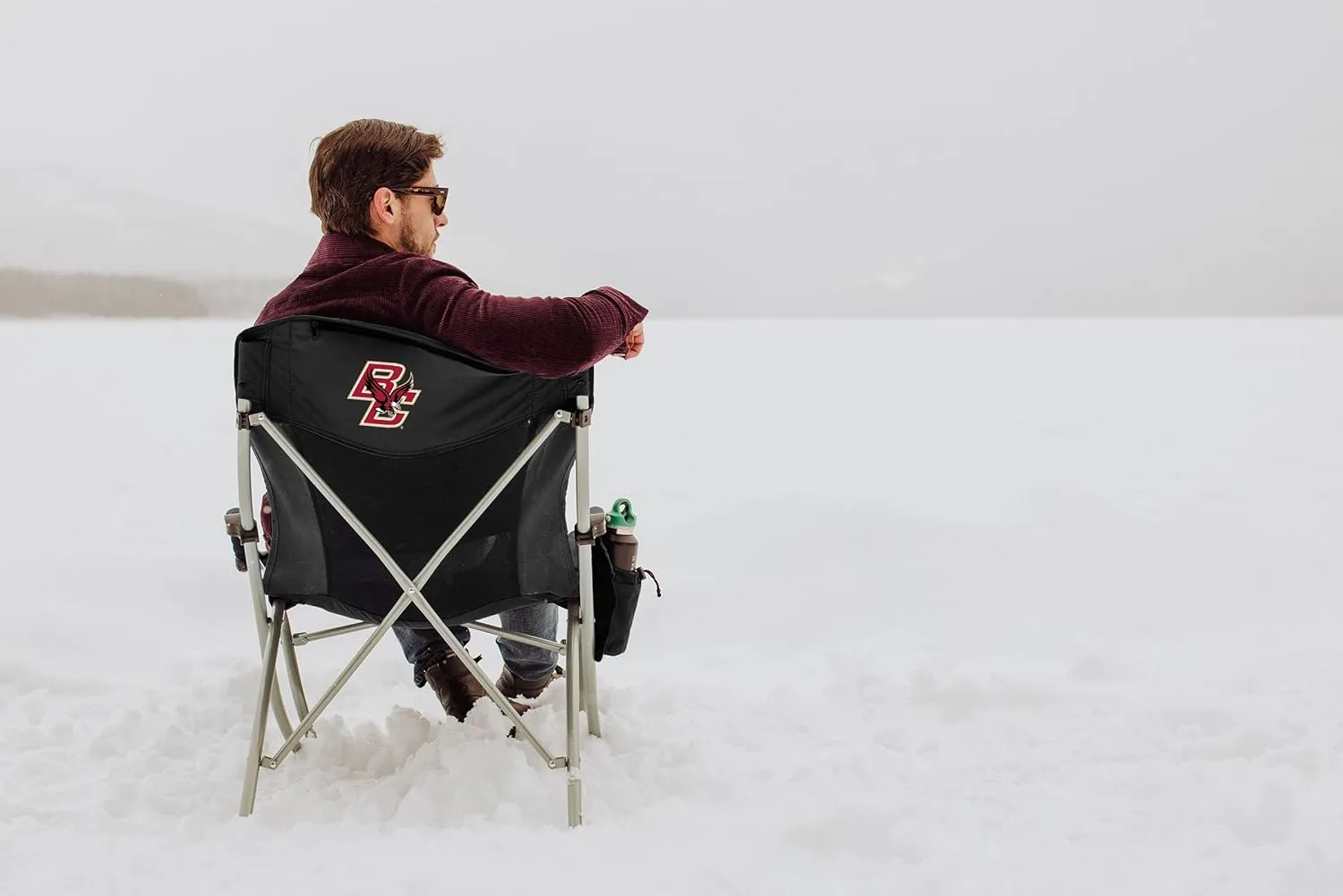 PICNIC TIME NCAA Stanford Cardinal PT-XL Heavy Duty Camping Chair, XL Beach Chair, 400 lb Capacity Camp Chair, (Black)