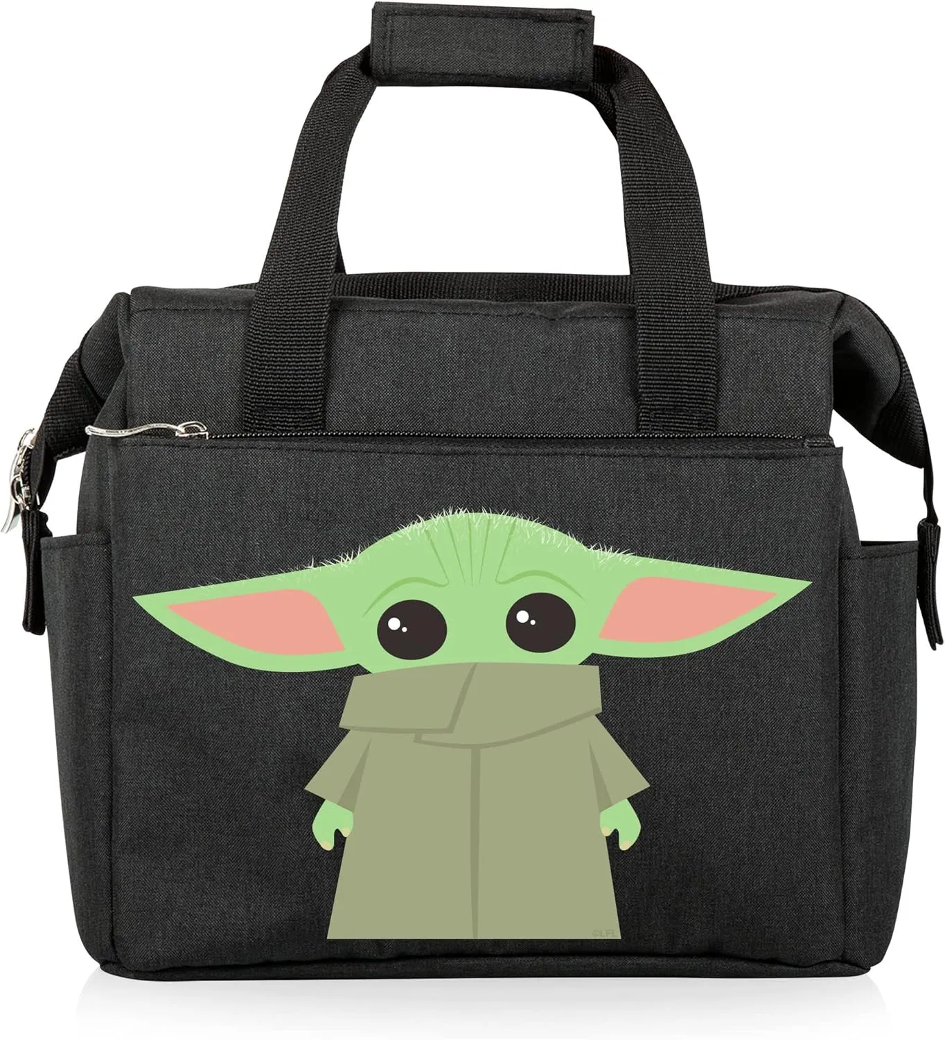 PICNIC TIME Star Wars Mandalorian Grogu On The Go Lunch Bag, Soft Cooler Lunch Box, Insulated Lunch Bag, (Black)