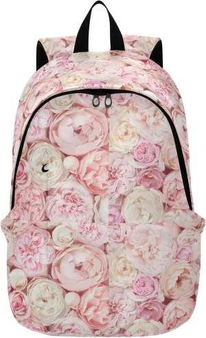 Pink Flower Tapestry Travel Laptop Backpack for Men & Women, 25L Water-Resistant Sturdy College School Computer Bag Perfect for School, Work, Commute, and Outdoor Adventures