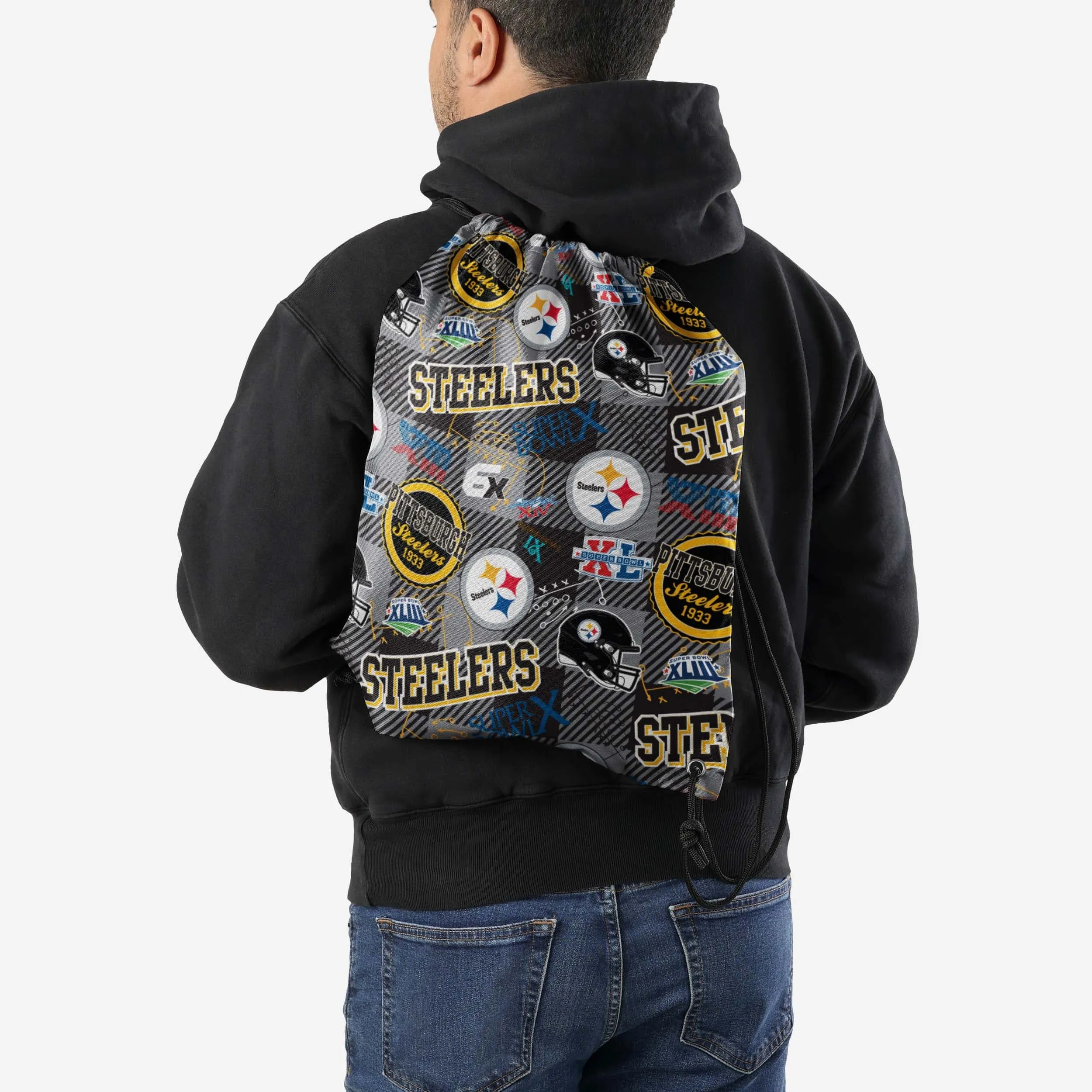 Pittsburgh Steelers Thematic Repeat Print Drawstring Backpack