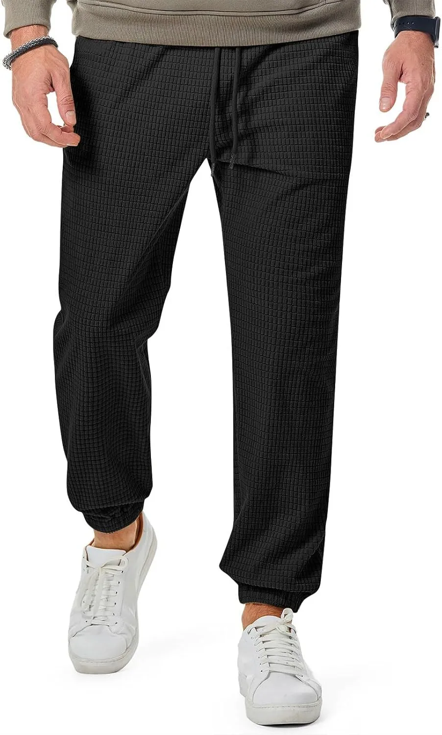 Plus Size Hiking Pants Men Loose Casual Pants Track Joggers Pants Straight Leg Elastic Waist Pants Autumn Pants