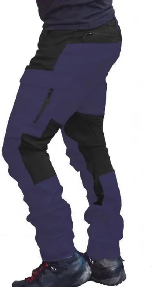 Plus Size Men Cargo Pants Baggy Straight Leg Pant Color Block Hiking Pants Casual Work Pants Light Tactical Trousers