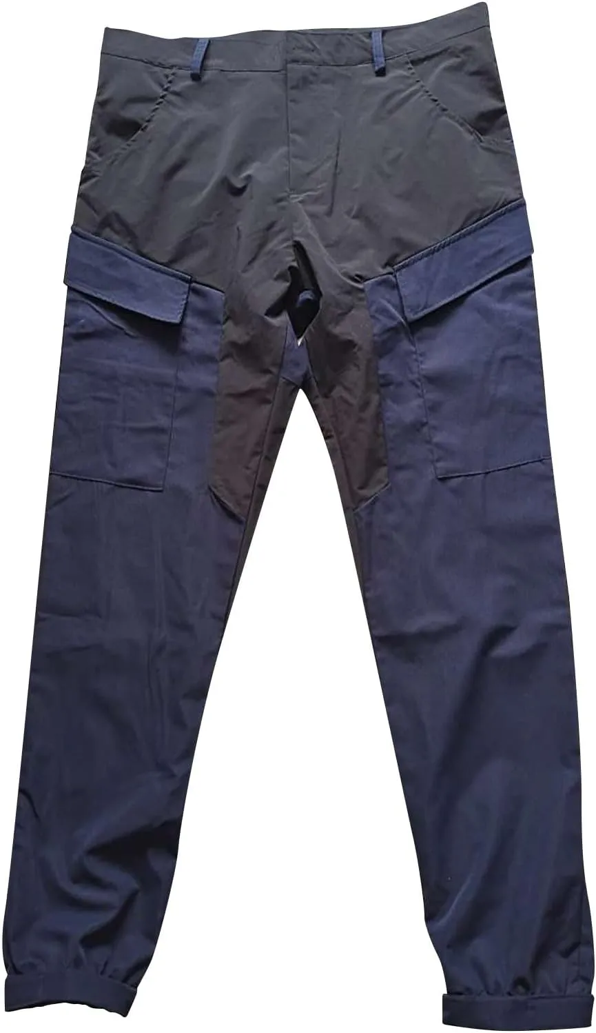 Plus Size Men Cargo Pants Baggy Straight Leg Pant Color Block Hiking Pants Casual Work Pants Light Tactical Trousers