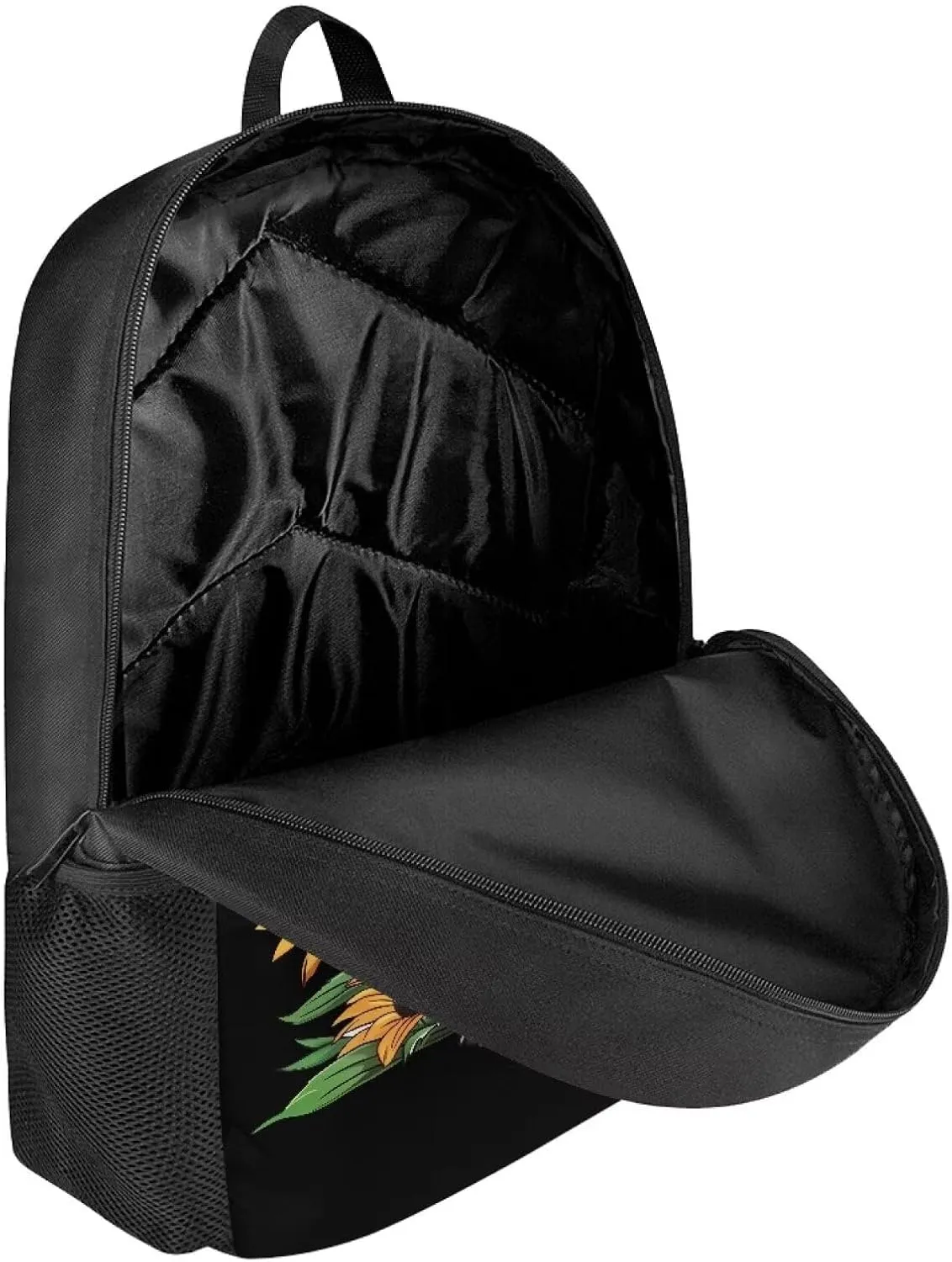 POLERO Sunflower Dachshund Backpack for Sausage Dog Lovers 17 Inch Kids School Bag Rucksack Backpacks Casual Daypack