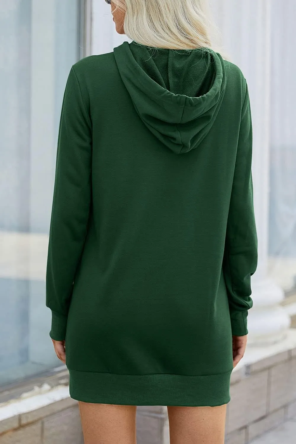 PRETTYGARDEN Women's Hooded Sweatshirt Fall Fashion Drawstring Lightweight Long Sleeve Pullover Hoodie Dress