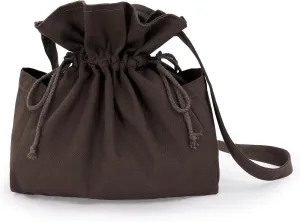 PROCOS Medieval Drawstring Bag Canvas Shoulder Bag Waist Pouch Costume Accessories Coins Purse with Side Pakets Festival LARP (Brown)