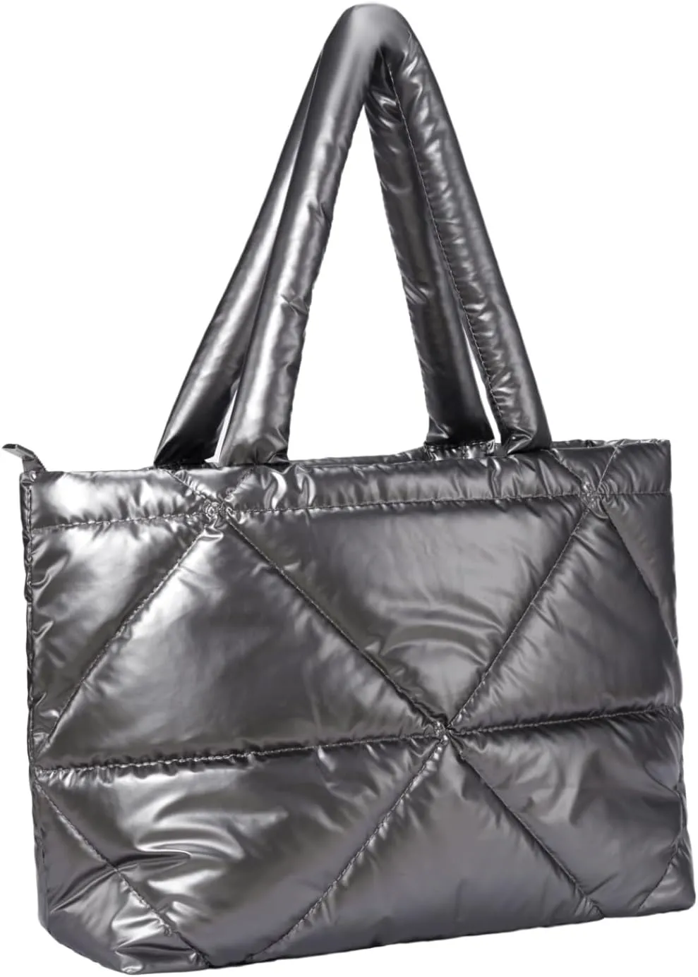 Puffer Tote Bag for Women, Large Quilted Tote Bag with Detachable Strap, Ultra-Lightweight and Soft Puffy Bag
