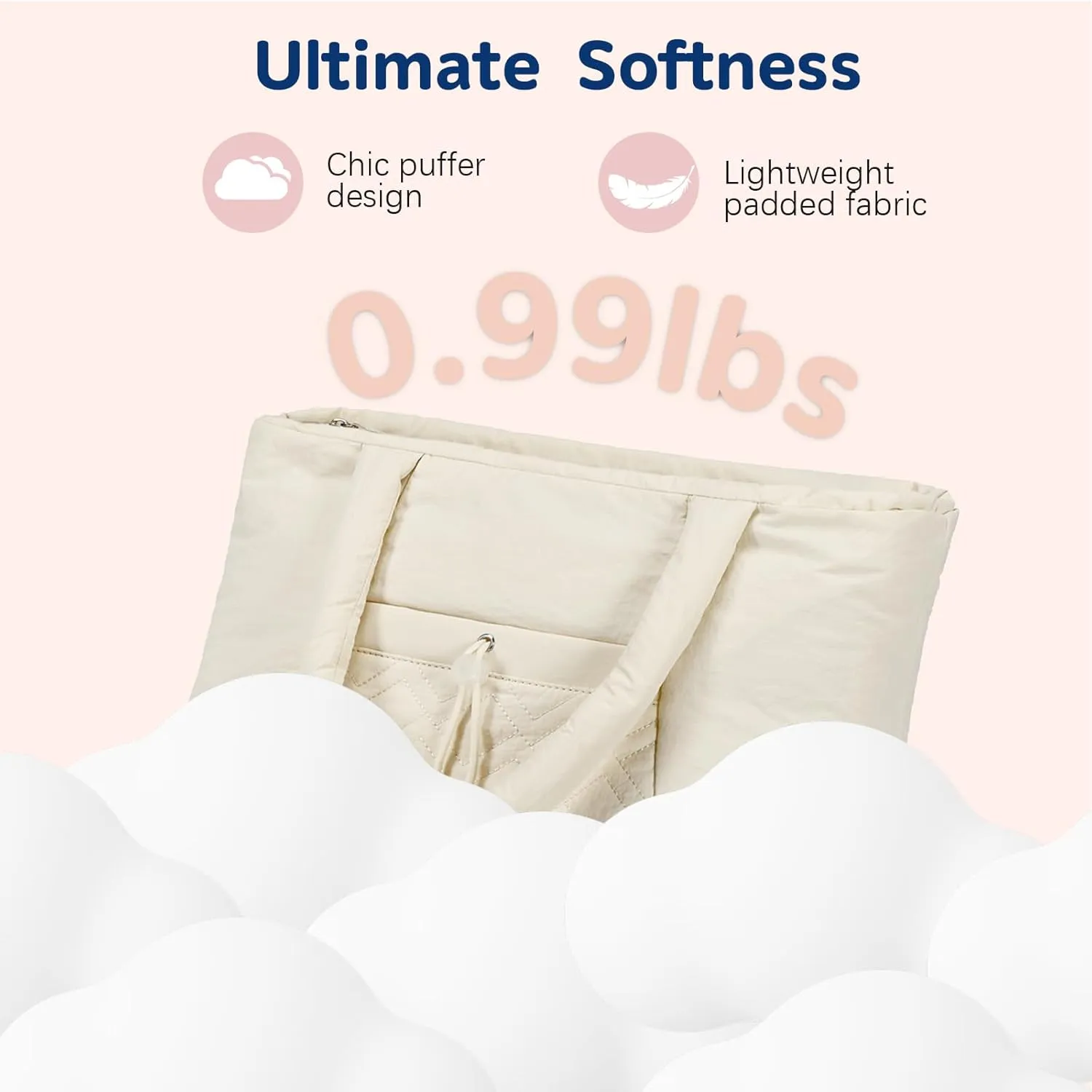 Puffer Tote Bag, Quilted Puffy Purse, Cute Padded Winter Shoulder Bags, Lightweight Down Handbag for Women Work Travel