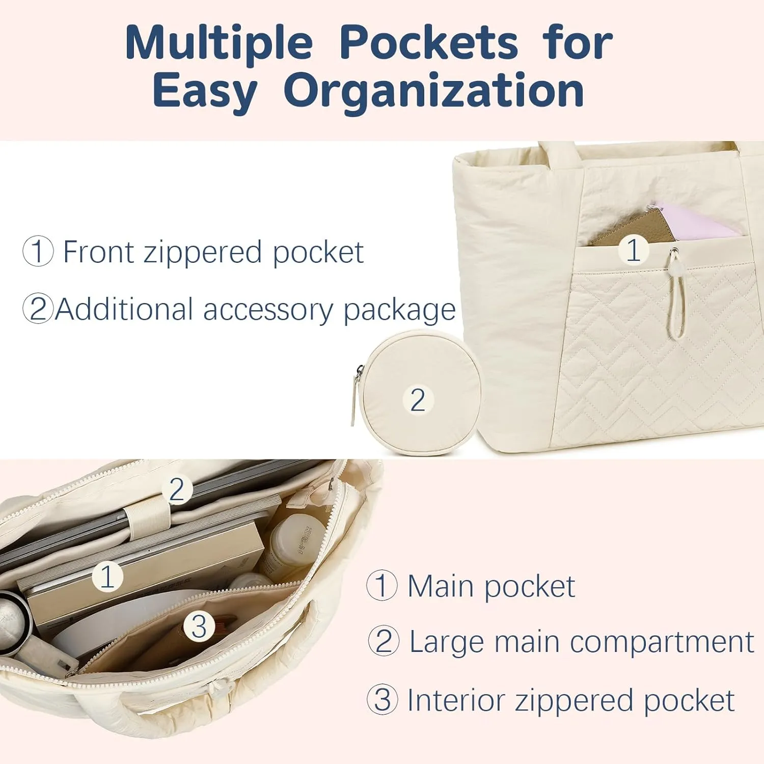 Puffer Tote Bag, Quilted Puffy Purse, Cute Padded Winter Shoulder Bags, Lightweight Down Handbag for Women Work Travel