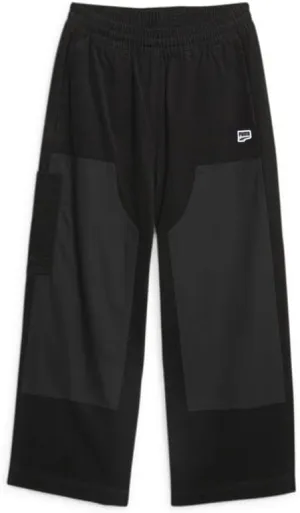 PUMA Womens Downtown Corduroy Pants Casual Drawstring - Black - Size M