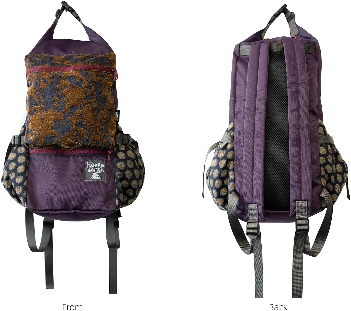 Purple Camping Backpack Hiking Pack, 20L Lightweight Expandable Multi-Pocket Design & Adjustable Anti-Slip Straps Bag for Outdoor Travel