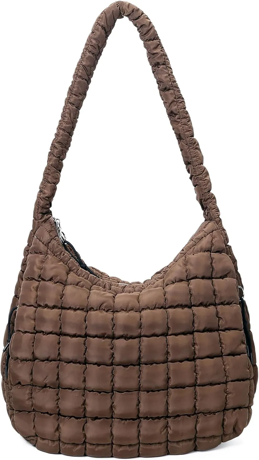 Quilted Tote Bag for Women Large Puffer Carryall Bag Lightweight Puffy Padding Hobo Shoulder Bag Crossbody Ladies Purse