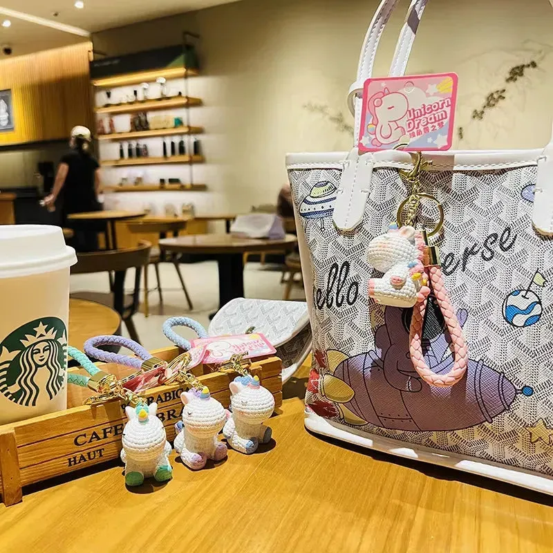 Rainbow Horn Hangers Unicorn 3D Keychain