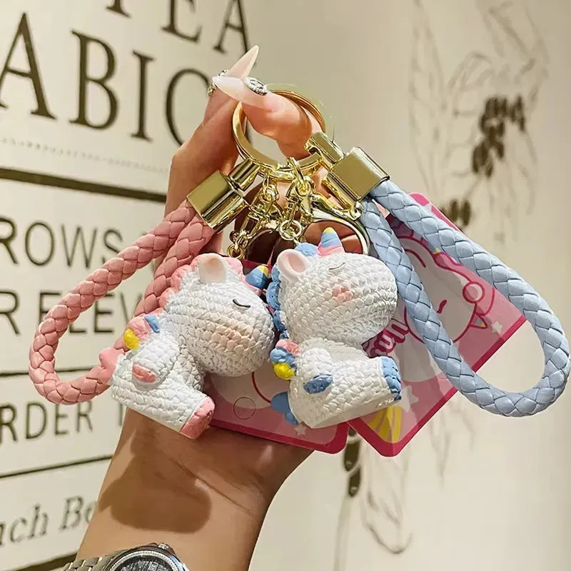 Rainbow Horn Hangers Unicorn 3D Keychain