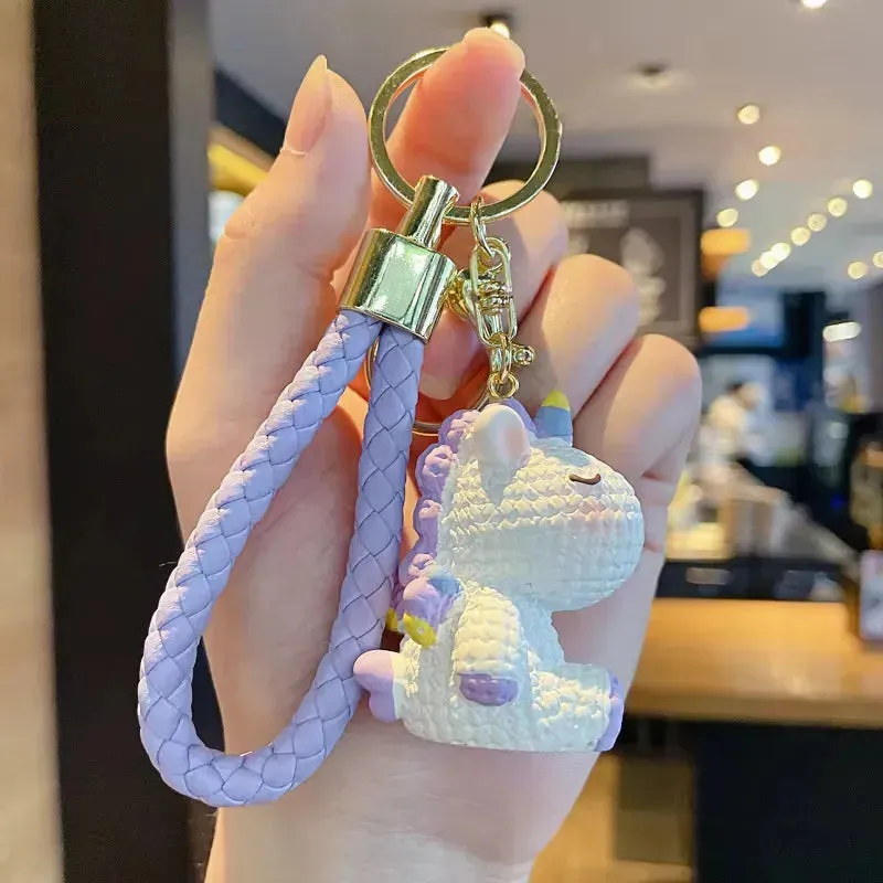 Rainbow Horn Hangers Unicorn 3D Keychain
