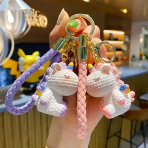 Rainbow Horn Hangers Unicorn 3D Keychain